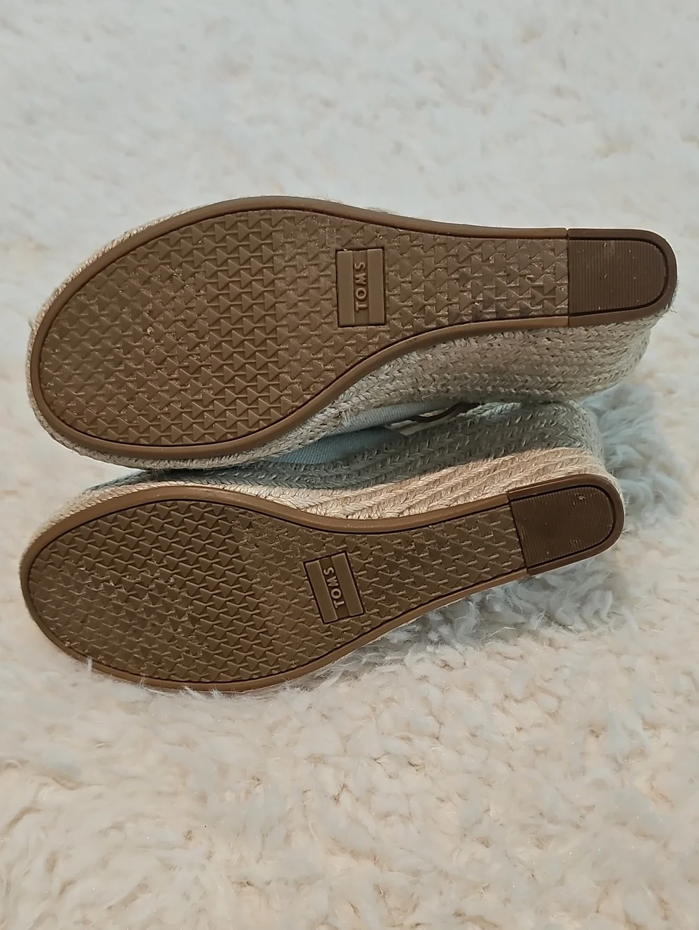 TOMS Natural/Oxford Leather Monica Pump Wedge - Size 8